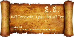 Rózsavölgyi Balázs névjegykártya